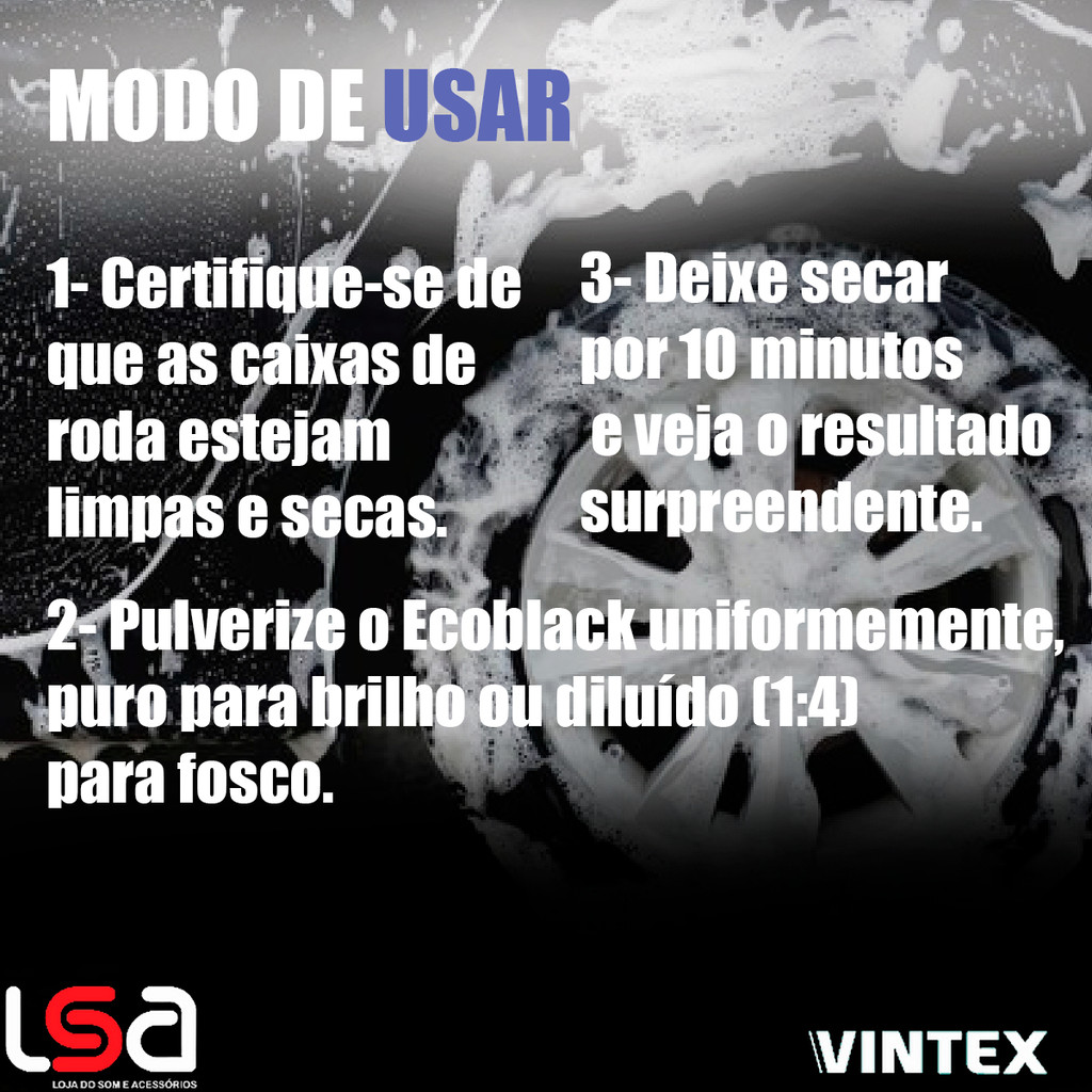 Finalizador Ecoblack 5L: realça caixas de roda com brilho e proteção, 5 litros para múltiplos usos, fácil e sustentável! — imagem 2 de 2