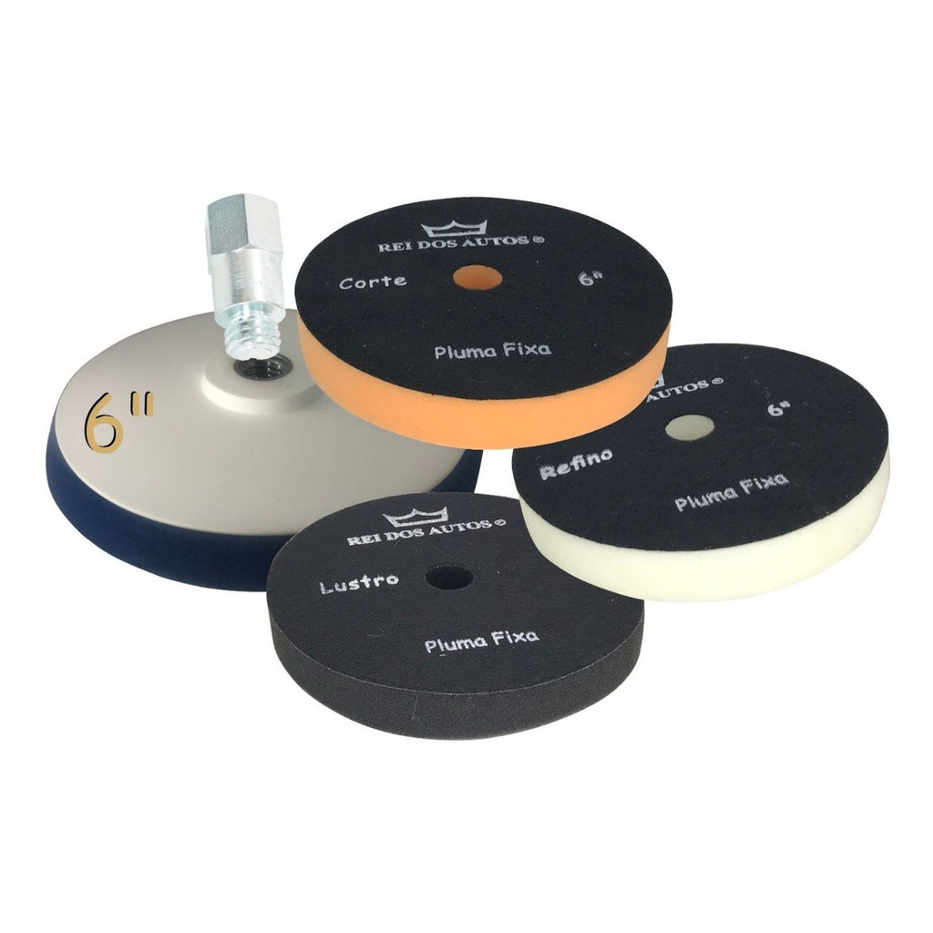 Kit Boinas para Polimento Espuma 6 Polegadas Corte Refino Lustro P Rotativa e Roto Orbital em Oferta na Shopee