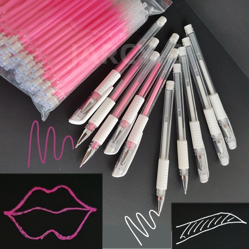 Canetas Gel Branca / Rosa para marcação de sobrancelhas micropigmentação