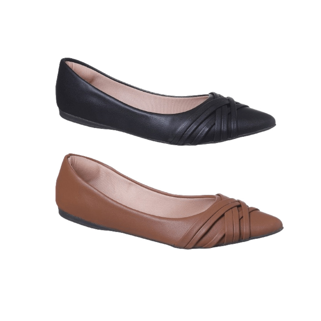 Kit Com 2 Pares Sapatilha Bico Fíno Moda Promoção (140-0002)