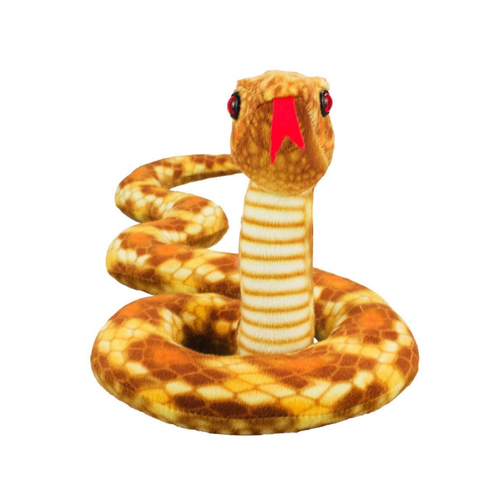 BH-23TTS85OR-F | Cobra Marrom Alaranjado Realista Cabeça Levantada 40cm - Pelúcia Enfeite Realista