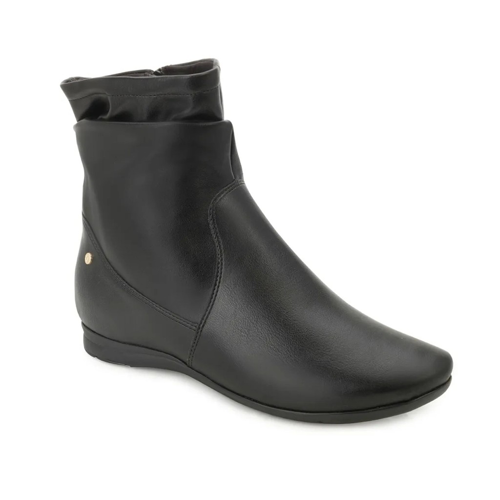 Bota Comfortflex Salto Anabela Cano Curto Joanete 2591302 Preto