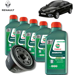 KIT TROCA DE ÓLEO CASTROL 10W40 + FILTRO (FLUENCE 2.0 Dynamique)