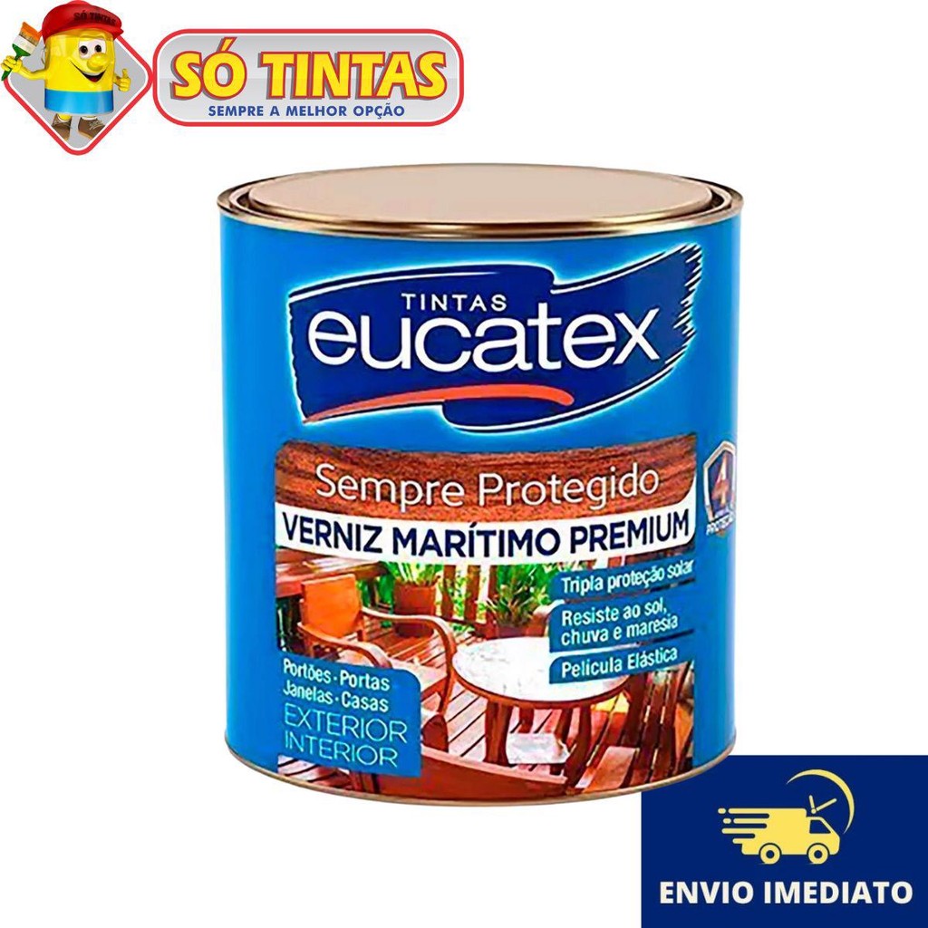Verniz Marítimo P/ Madeira Premium Acetinado Eucatex Natural 900ML em Oferta na Shopee