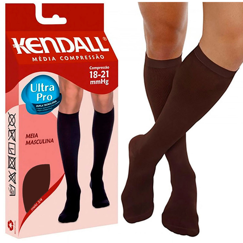 Meia 3/4 Masculina Média Compressão 18-21 mmHg Kendall - Health