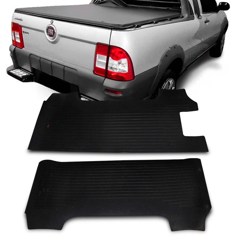 Par Tapete da Caçamba Fiat Strada 2008 a 2014 Cabine Estendida Sem Protetor