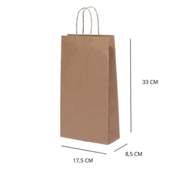 10~50 SACOLA KRAFT 17,5 X 8,5 X 33 -(LC) REF:0039(CHOCO)