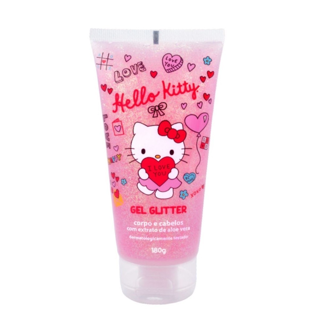 Gel Glitter Cabelos E Corpo Hello Kitty 180 g Cia Da Natureza em Oferta na Shopee