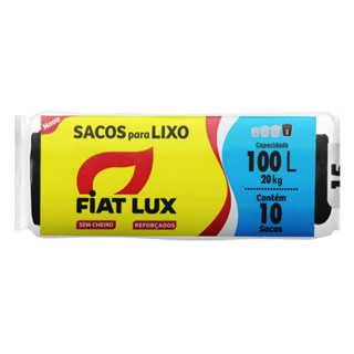 Saco Para Lixo Preto 100 Litros Com 10 Unidades Fiat Lux