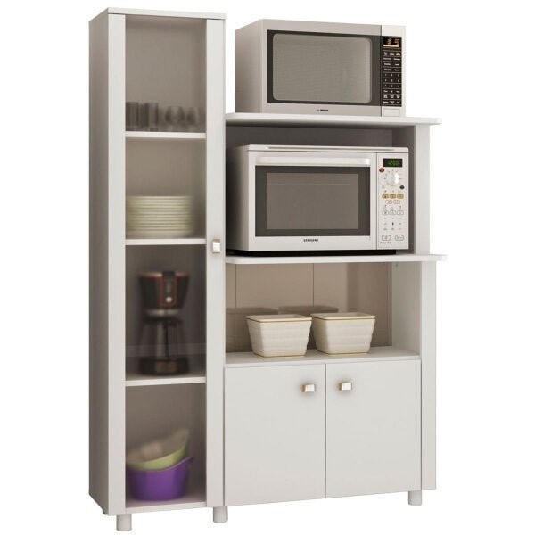 Balcão Multiuso para Forno e Micro-ondas com 3 Portas e 4 Prateleira BL3304 em Oferta na Shopee