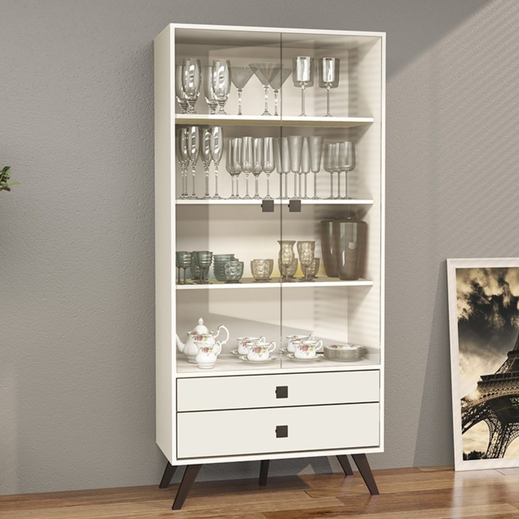 Cristaleira 2 Portas 2 Gavetas 70cm - Home & Living