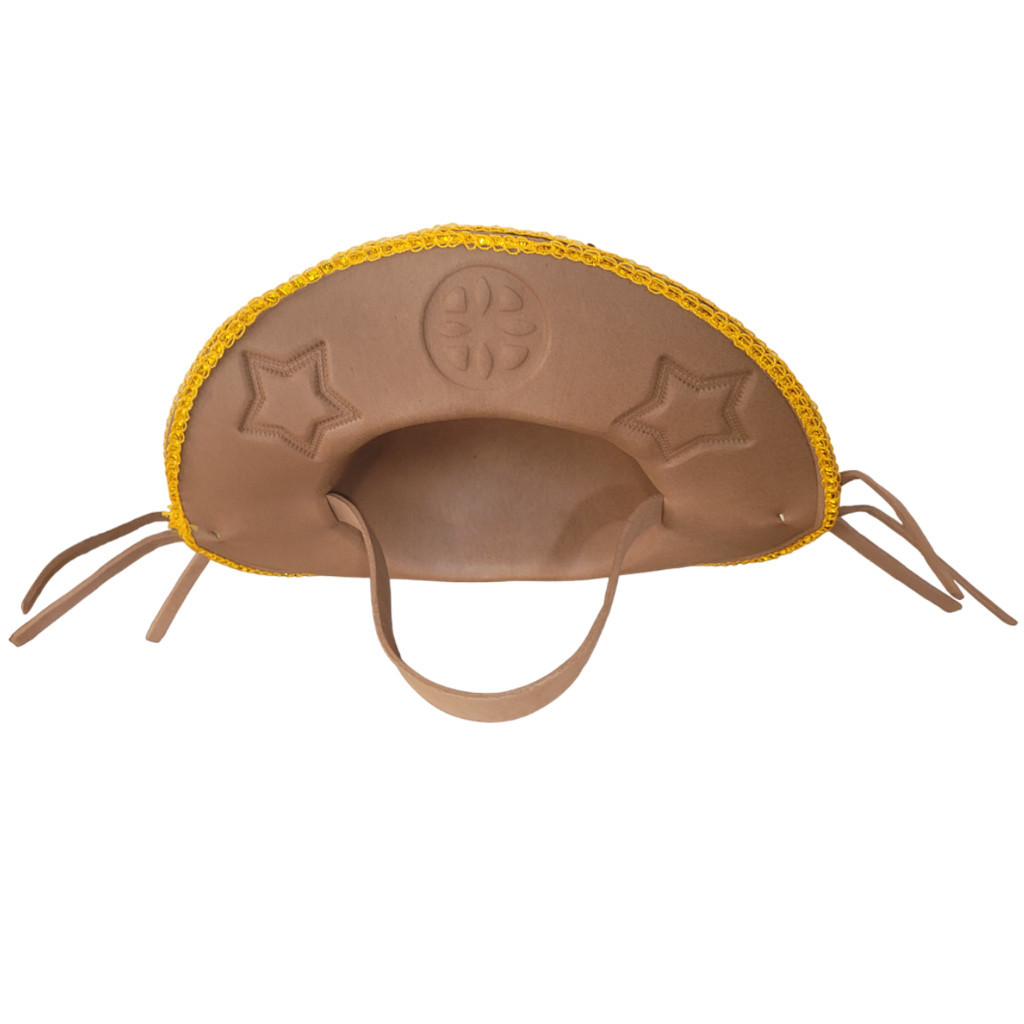 Chapéu Lampião Cangaceiro Decorado Chapeu Nordestino Maria Bonita de EVA Marron