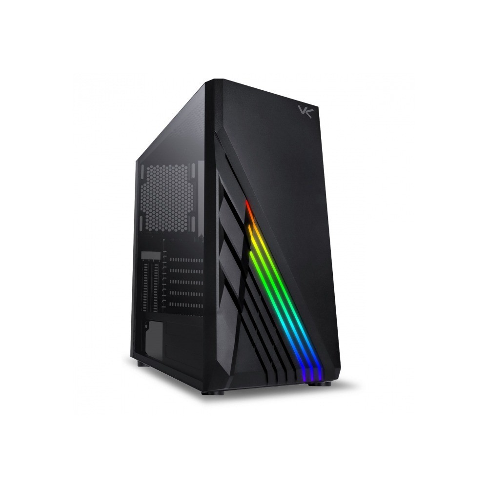 Gabinete Gamer VINIK Vx Gaming Scorpius Com Vidro Temperado Preto Frontal Com Fita Led Rgb Placa De Video Vertical