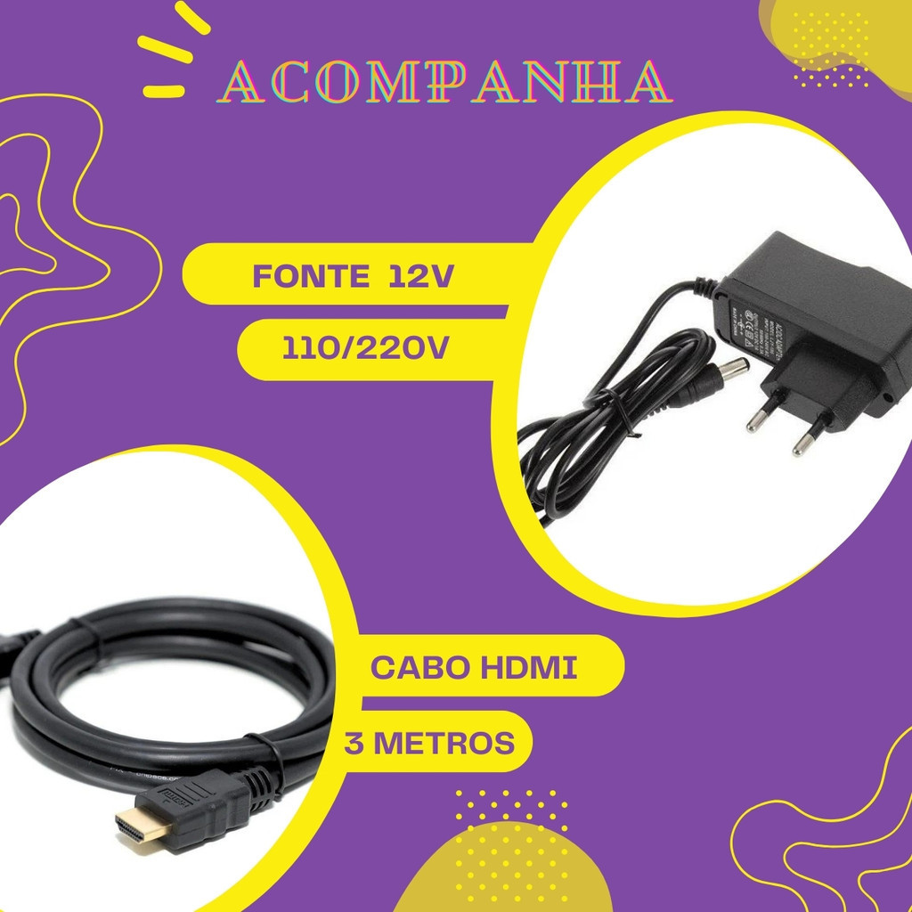 Fliperama portatil 60.000 mil jogos - MDF llaminado e acrilico — imagem 2 de 2