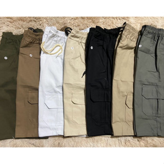 bermuda cargo com 6 bolsos  cintura elástica, em Oferta na Shopee