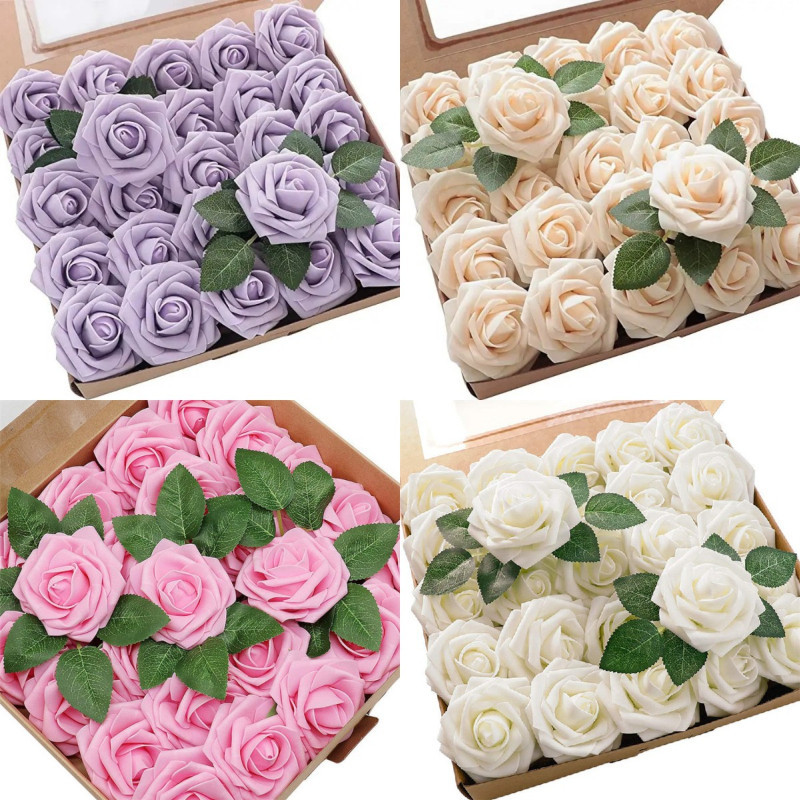 20pcs/set Estilo Europeu Simulado De Decoração floral Doméstica Rosa