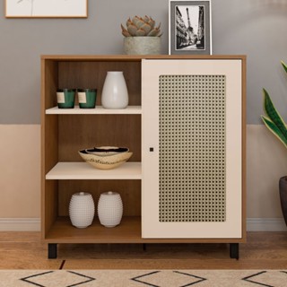 Aparador Charlotte 1 Porta Cinamomo/Off White - Artely Móveis em Oferta na Shopee