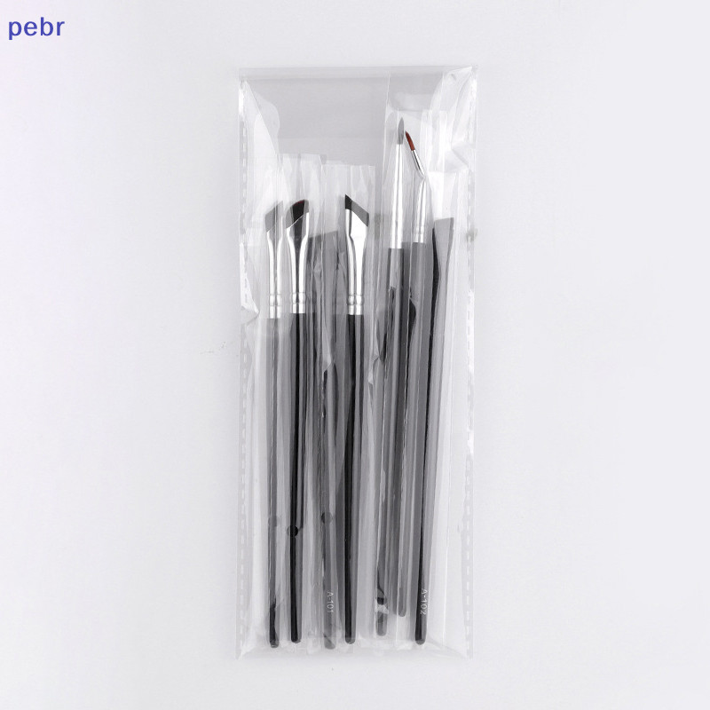 [pebr] 7Pcs Upgrade Blade Eyeliner Brush Escova Para Sobrancelhas Ultra Fina De Ângulo Fino Lisa Sob Os Olhos Colocar De Maquiagem [feng]