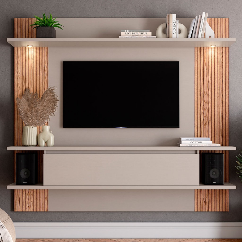 Painel para TV Até 60 Polegadas 1 Porta com Led em Oferta na Shopee