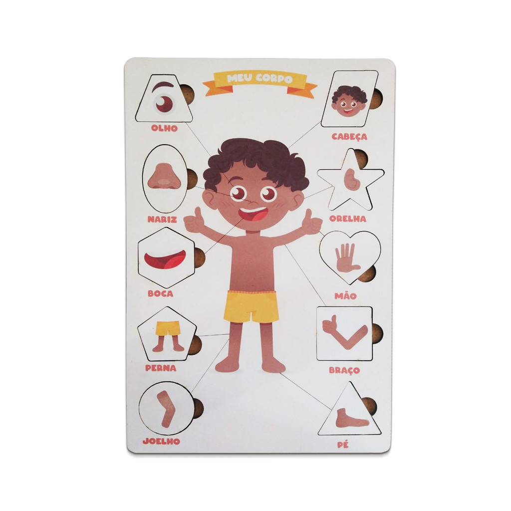 Jogo Tabuleiro Colorido Corpo Humano Menino em MDF 2,5mm em Oferta na Shopee