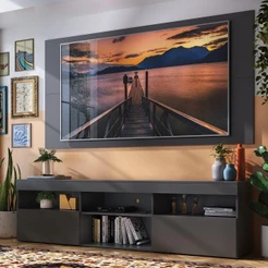 Rack com Painel P/TV até 65" Flórida Multimóveis Preto
