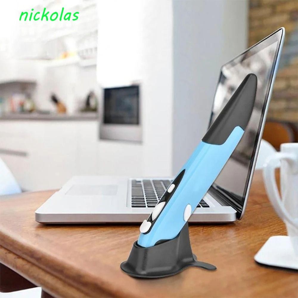 Nickokolas 2.4GHz Rato Apresentador Vertical Com Caneta Apresentadora , Óptica ABS Óptico Sem Fio , Silencioso Ajustável Receptor USB Mini Ratos 4 Chaves Verticais