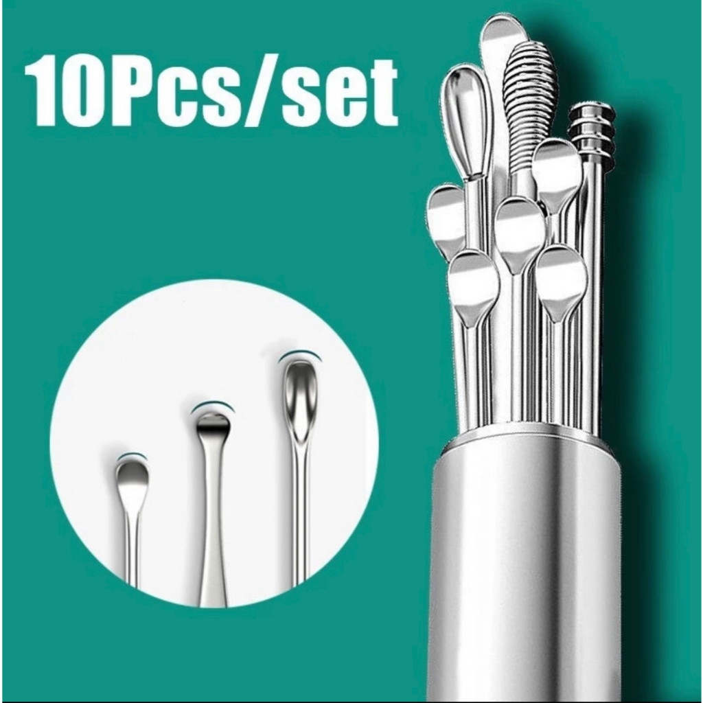 Kit 10pcs de limpeza de cera de ouvido multifuncional (portátil)