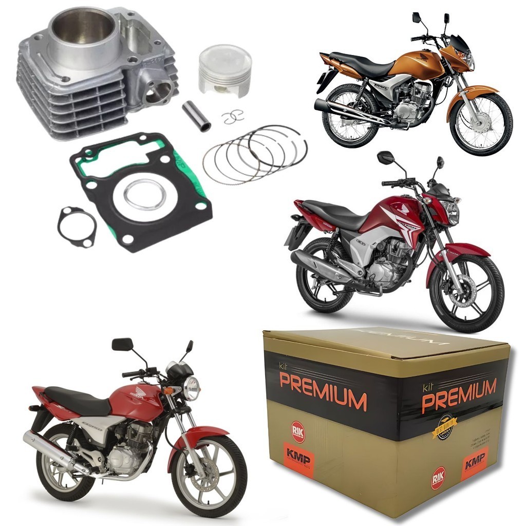 KIT MOTOR CILINDRO PISTÃO JUNTAS KMP CG FAN TITAN MIX START CARGO 150 2010 2011 2012 2013 2014 2015
