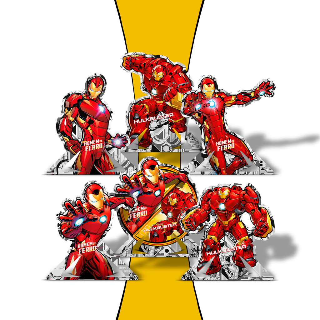 6 Display de mesa Decoração Homem de Ferro Festa Aniversário completo