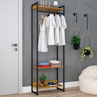 Closet Arara 3 Prateleiras Lâmina Mel/Preto 19223 - Compace em Oferta na Shopee