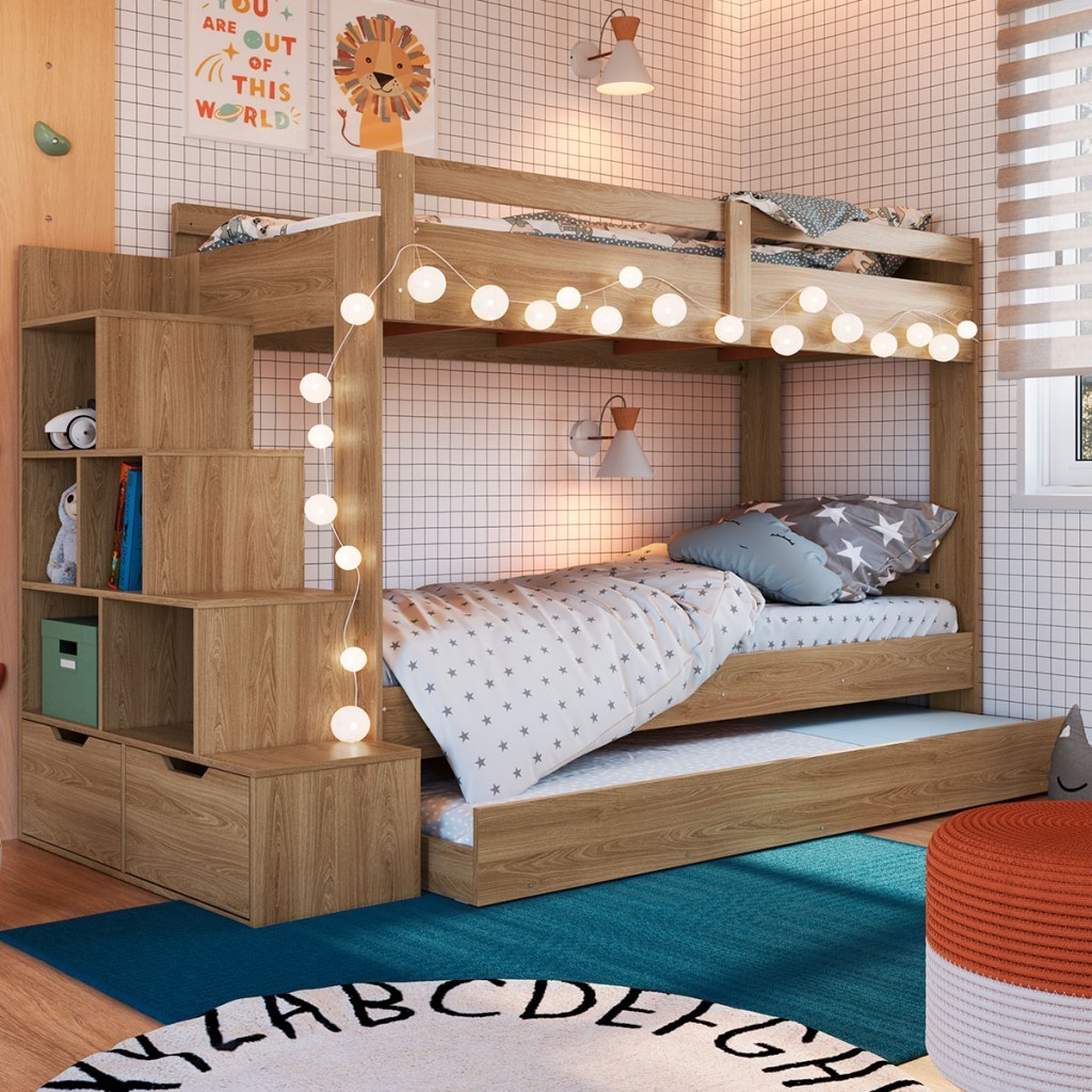 Treliche 2 Gavetas Aveiro Oak - Completa Móveis - Home & Living