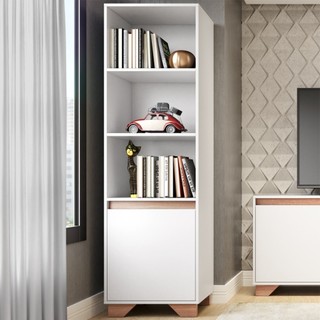 Estante para Livros Benevello 1 Porta 4 Prateleiras 2033 Branco - Quiditá Móveis em Oferta na Shopee