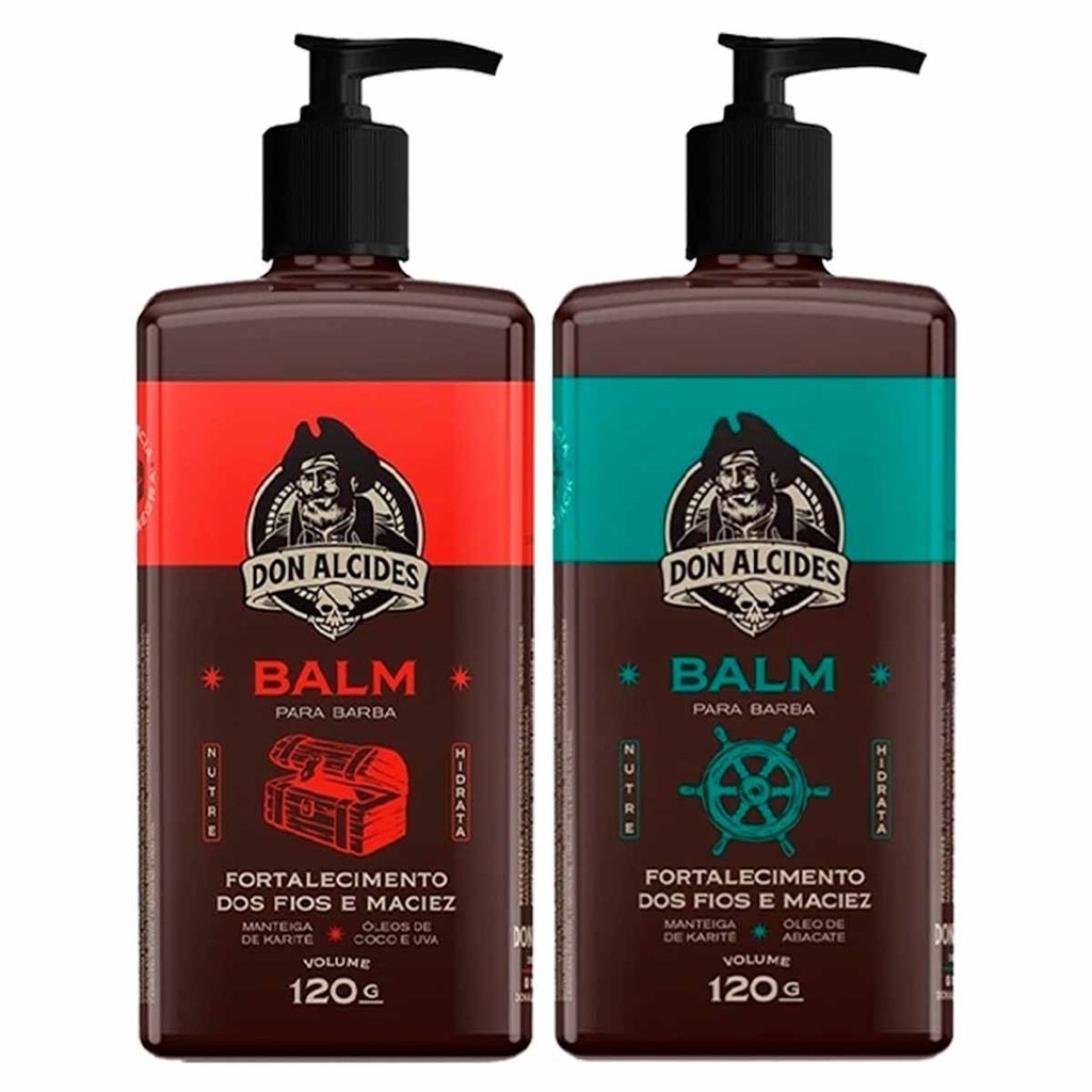 Kit 2x Balm Hidratante Barba Negra e Calico Jack Don Alcides