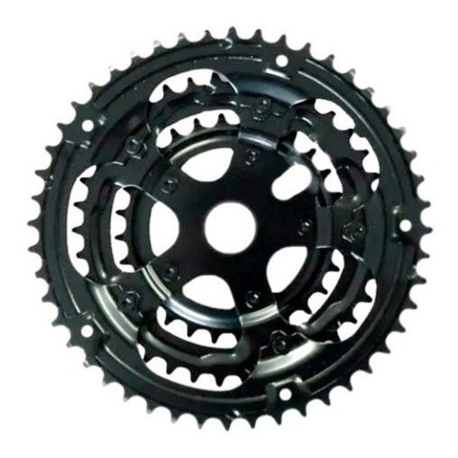 Coroa Engrenagen Tripla Rebitada 28/38/48 Pra Bike Monobloco