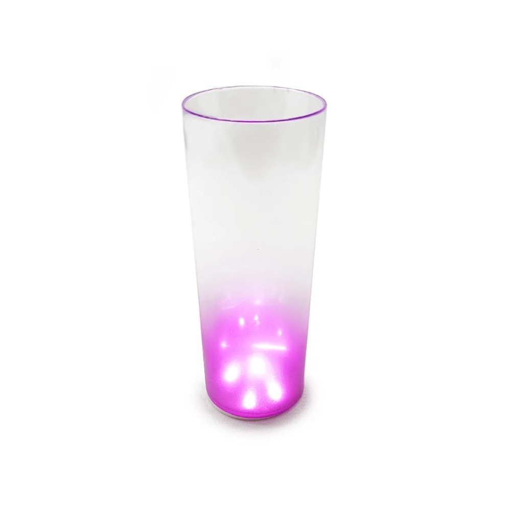 Copo Long Drink com LED - Degradê Rosa Festa Evento Balada