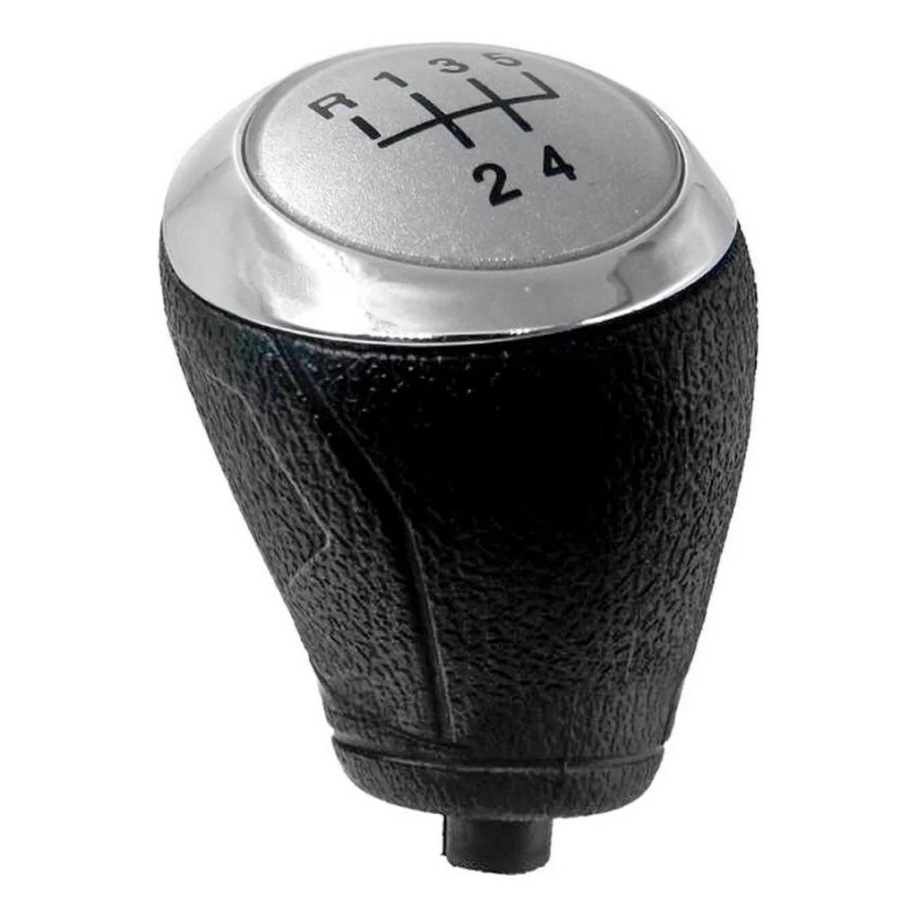 Manopla Bola de Câmbio 5 Marcha Onix Prisma Spin Cobalt Sonic 2013 a 2020 Lente Prata - Parafuso