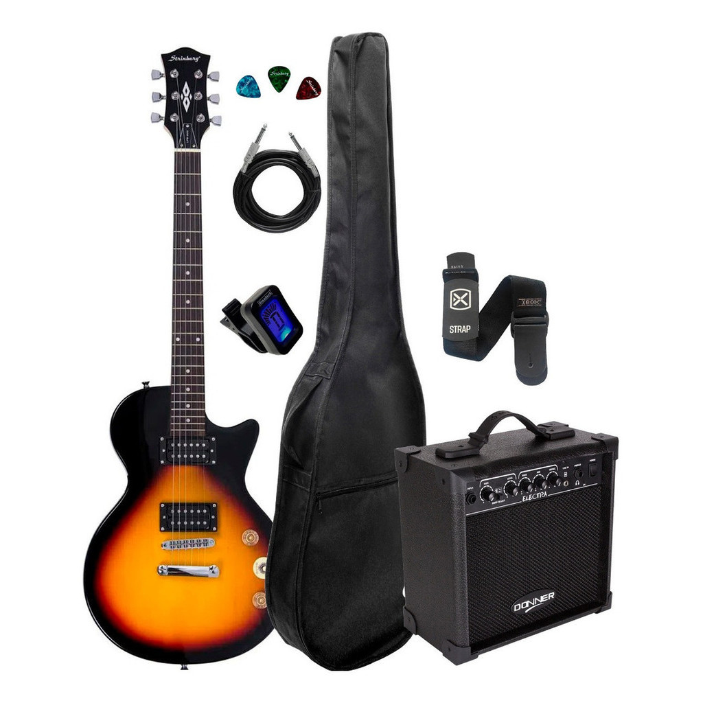 Guitarra Strinberg Lps200 Sb Capa Cubo + Acessorios Completa