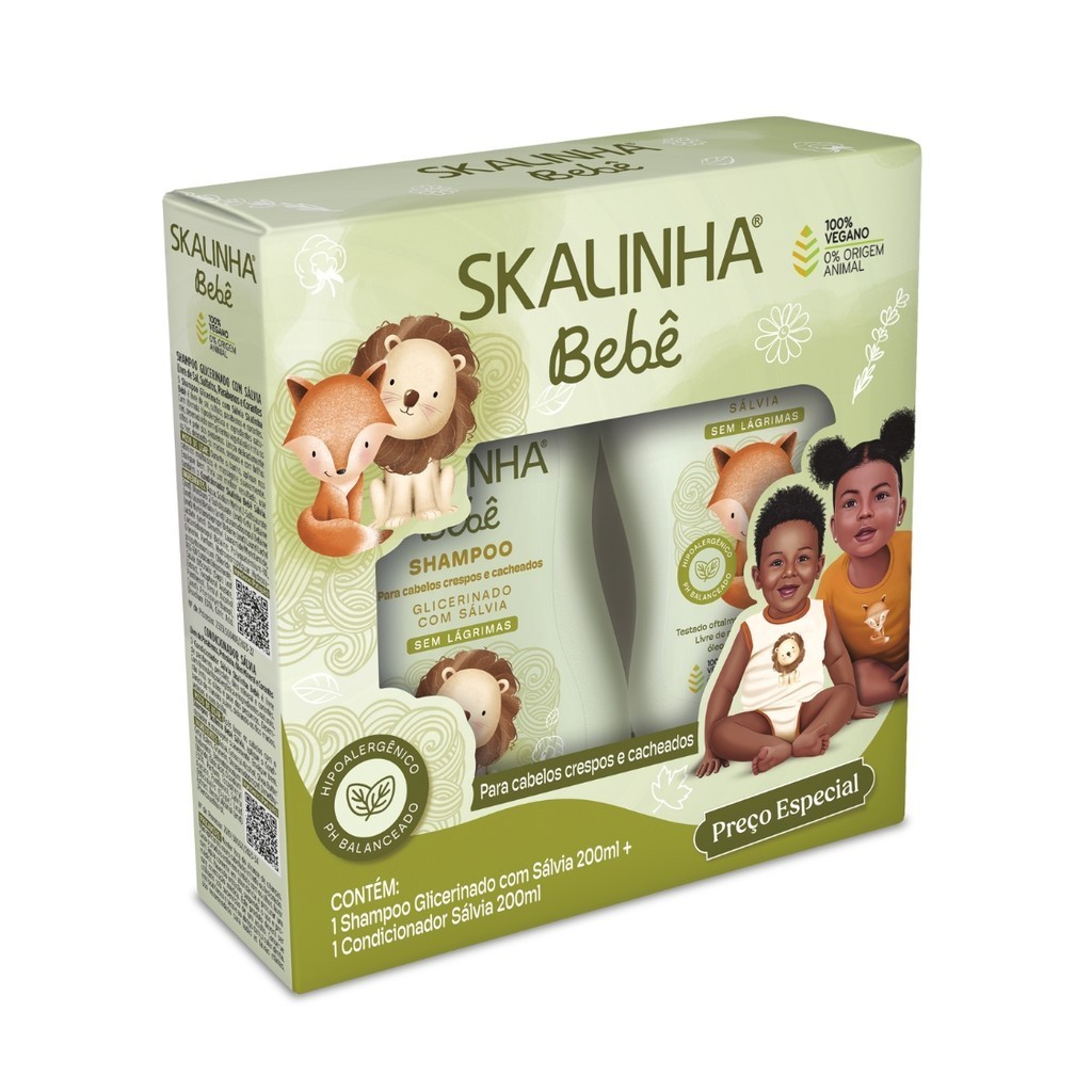 Kit Shampoo e Condicionador Bebê Infantil Sálvia Skala - Mom & Baby