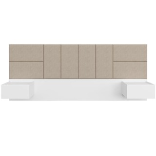 Cabeceira Suspensa Cama Casal Com Led Malibu Bran/bege - M. Arapongas em Oferta na Shopee