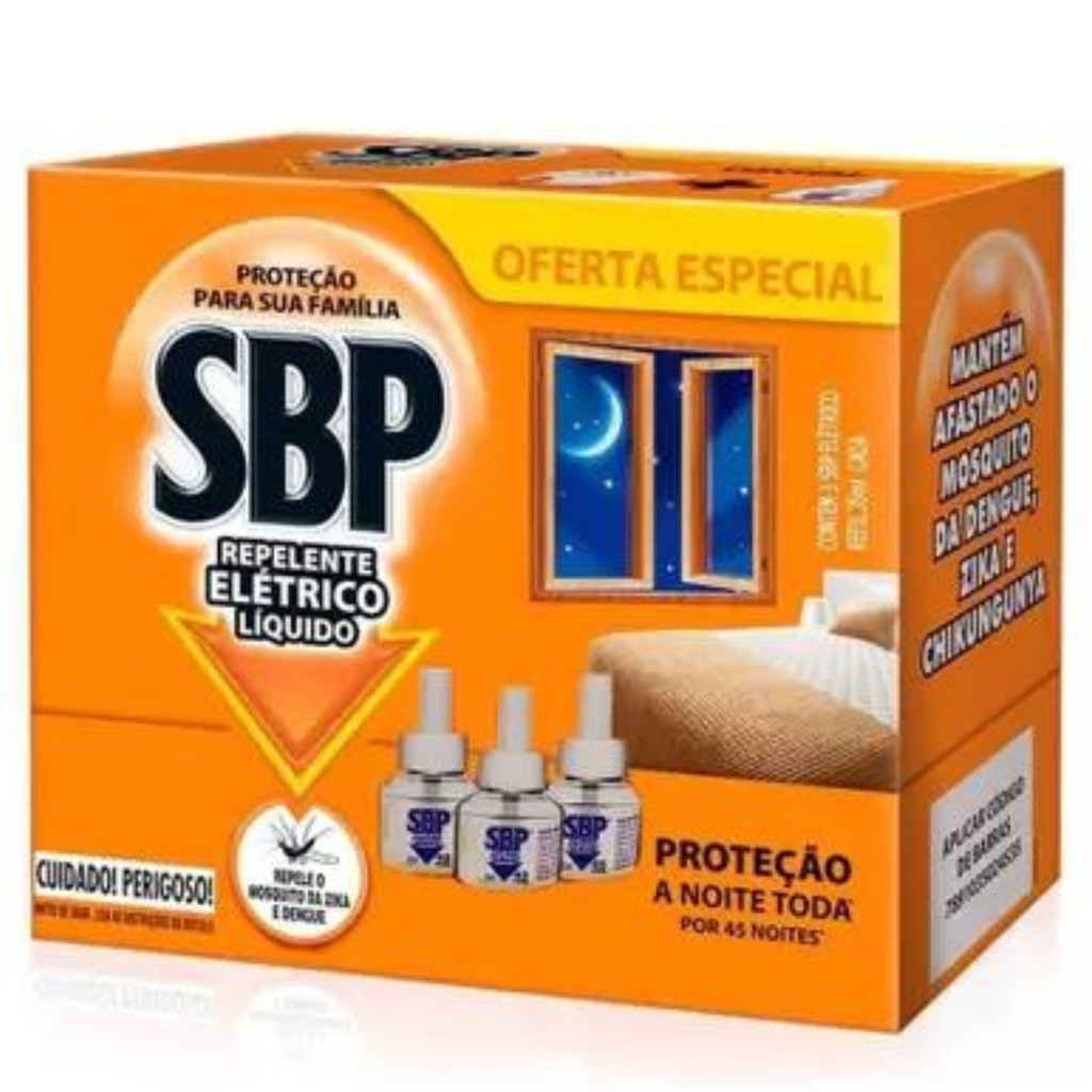 REFIL 35ML REPELENTE LÍQUIDO SBP COM 3 UNIDADES