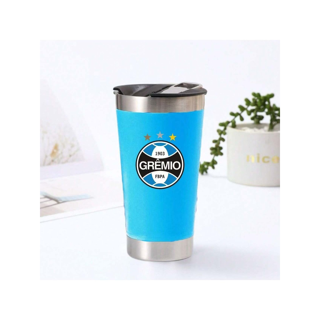 Copo Térmico de Time de Futebol Personalizado com Tampa E Abridor 473ml Cerveja Café em Oferta na Shopee