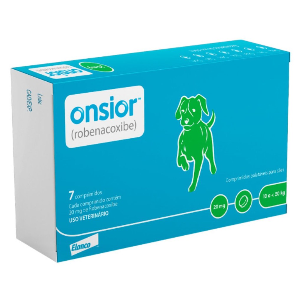 Antiinflamatório Onsior 20mg Cães 10 a 20kg 7 Comp Elanco em Oferta na Shopee