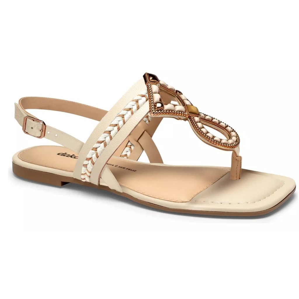 Sandalia Rasteira Dakota Dedo Trança - Y7951 Off White