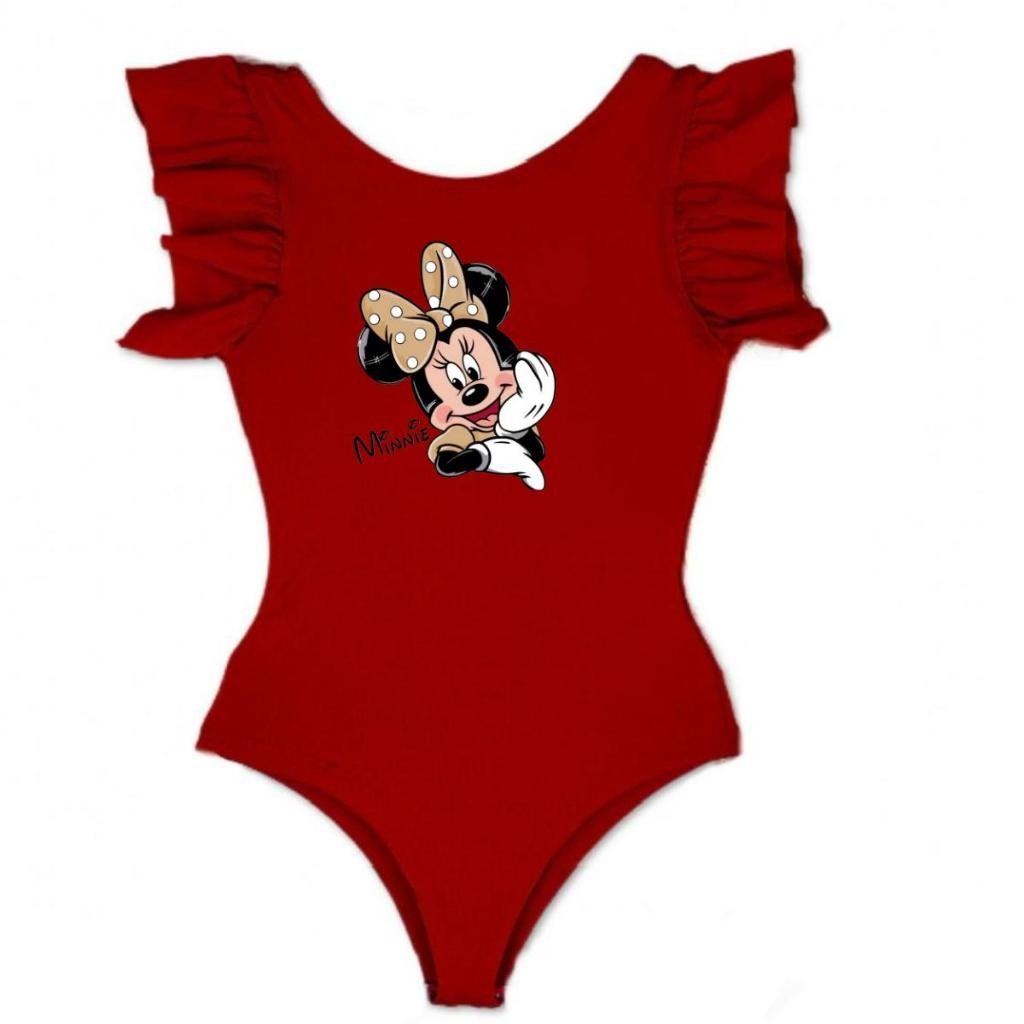 Body Infantil Minnie Meninas Estilosas Roupa Estampas De Desenhos Kids