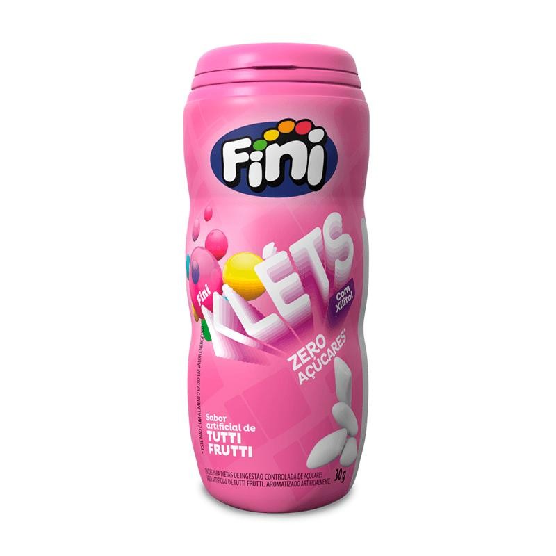 Goma de Mascar Fini Kléts Tutti Frutti Zero Açúcar 30g