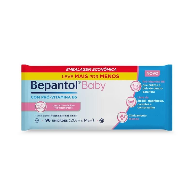 Kit Lenços Umedecidos Para Bebês Bepantol Baby 96 Unidades - Mom & Baby
