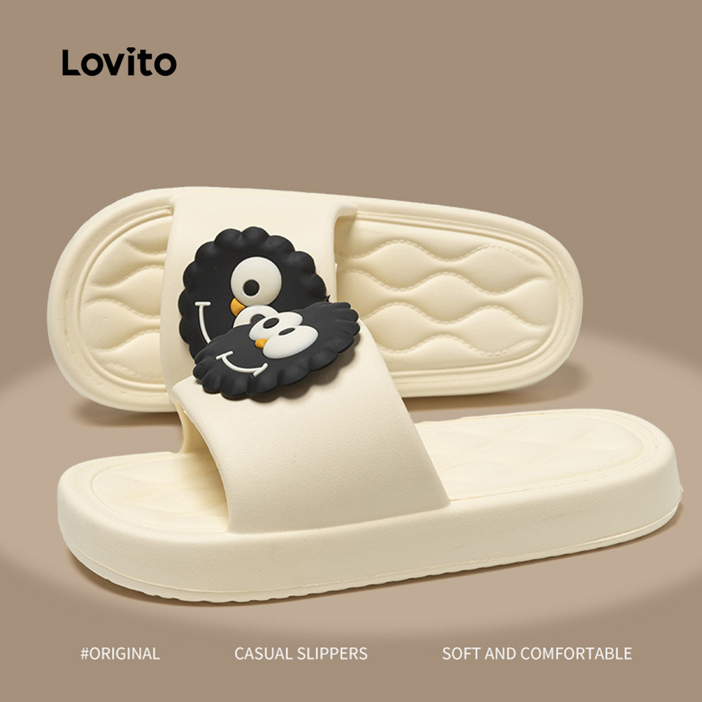 Lovito Chinelos internos casuais lisos, Super macios, fofos e engraçados para mulheres LFA66277 - Women Shoes