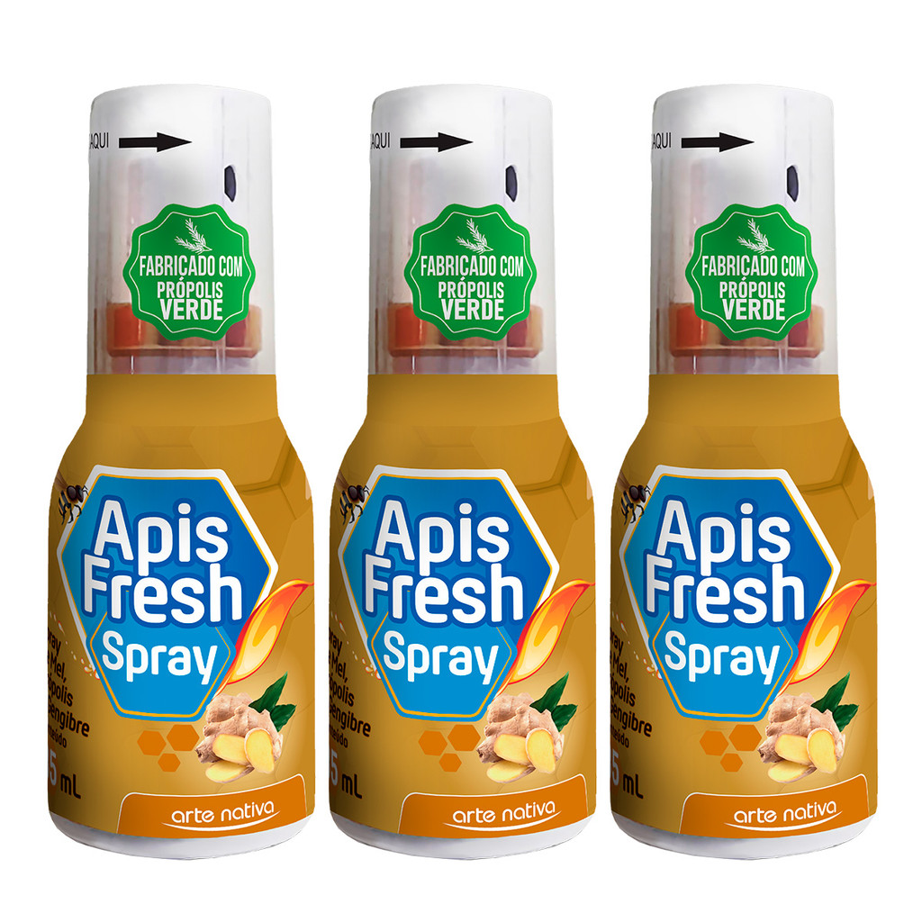 Kit 3 und Apis Fresh Spray Mel C/ Própolis e Gengibre 35ml em Oferta na Shopee