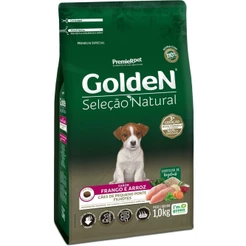 Ração GoldeN Seleção Natural cachorro filhotes raças pequenas frango e arroz 1,0kg