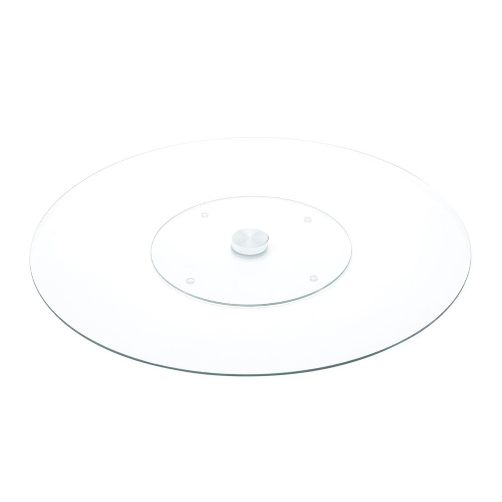 Centro de Mesa Giratório Wolff de Vidro Temperado 30cm - Home & Living
